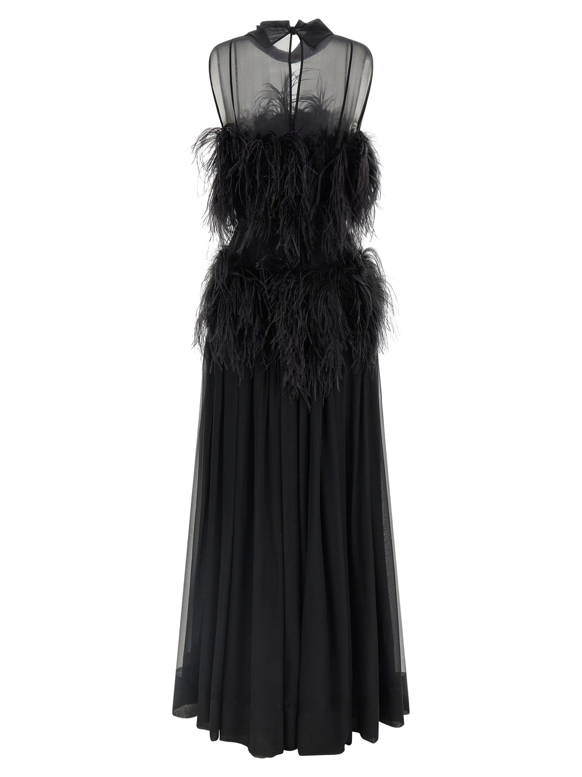 Alberta Ferretti Black Silk Long Women's Dress