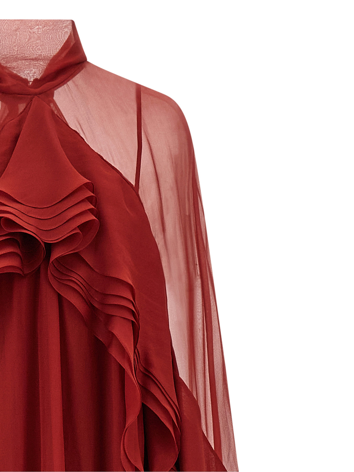 Alberta Ferretti Bordeaux Silk Long Women's Dress