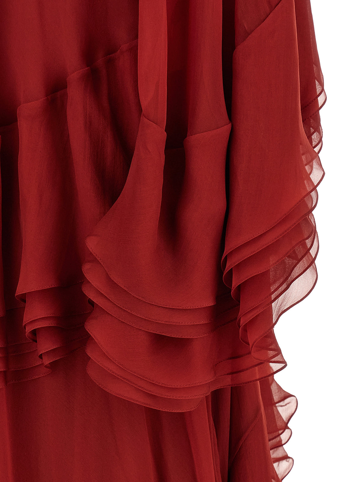 Alberta Ferretti Bordeaux Silk Long Women's Dress