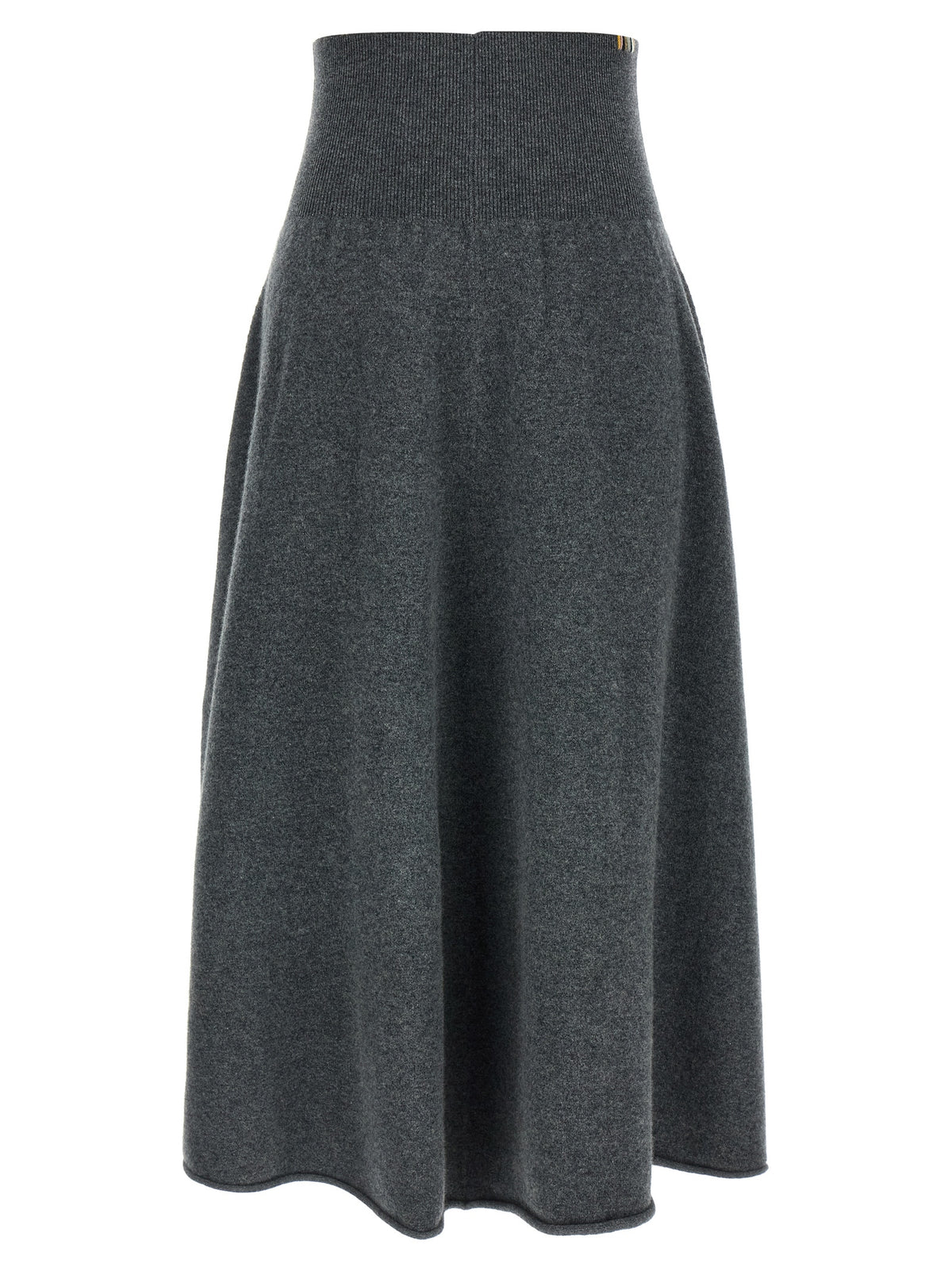 Extreme Cashmere Gray Cashmere Midi Women's Skirt