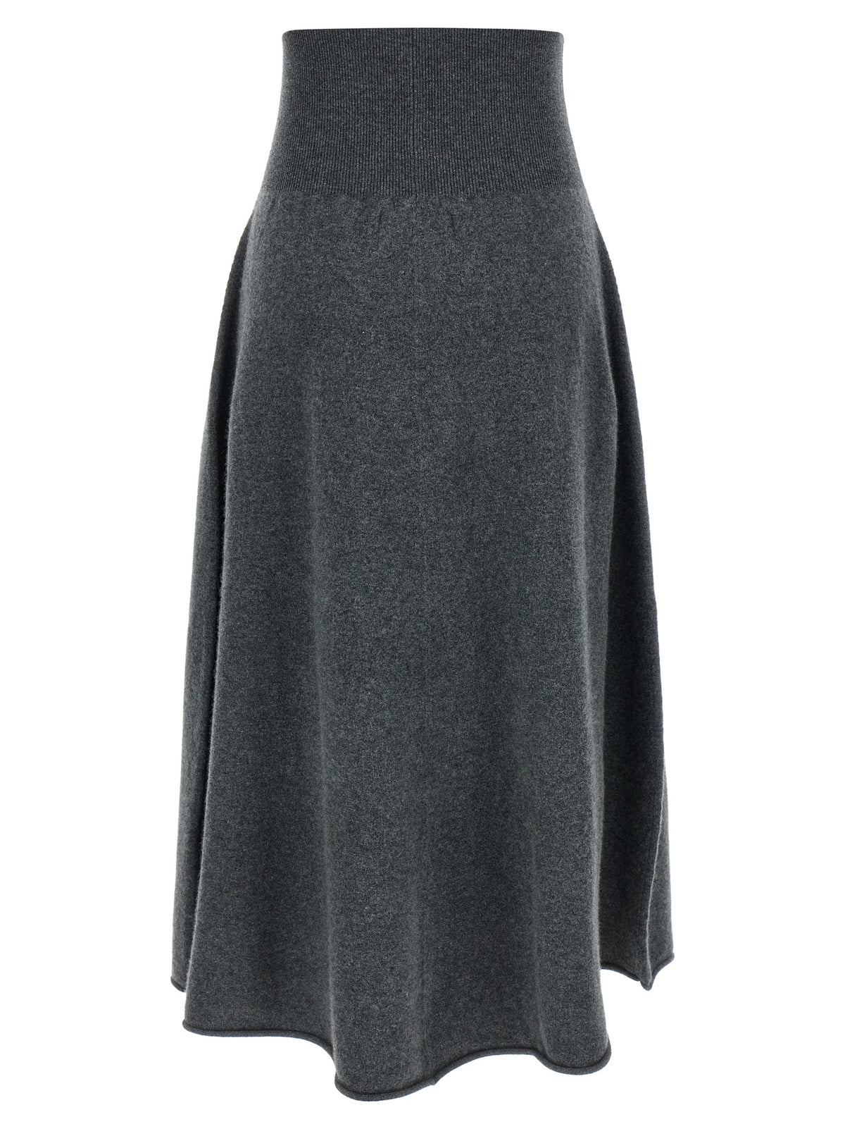 Extreme Cashmere Gray Cashmere Midi Women's Skirt