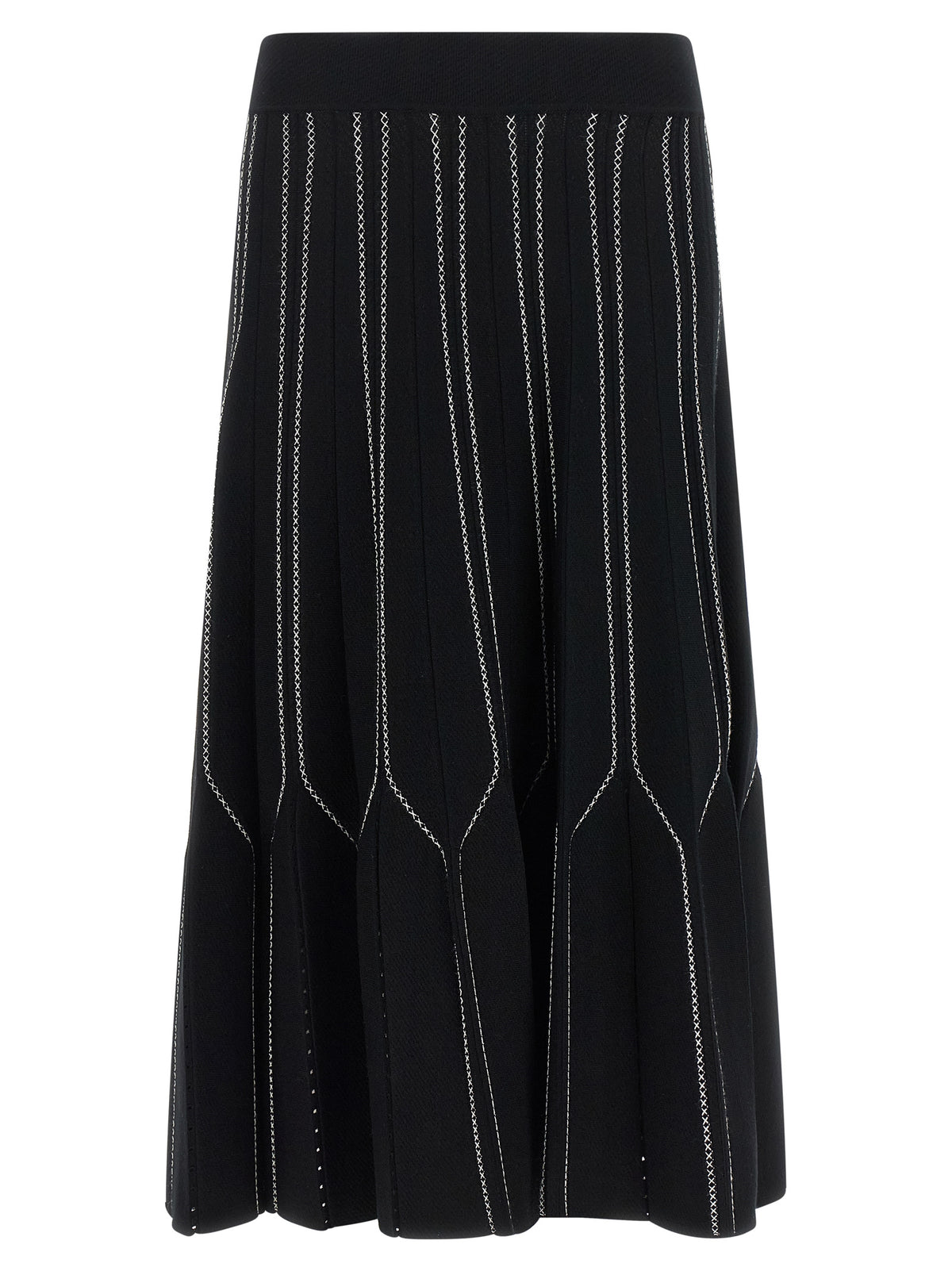 Elisabetta Franchi Black Viscose Midi Women's Skirt
