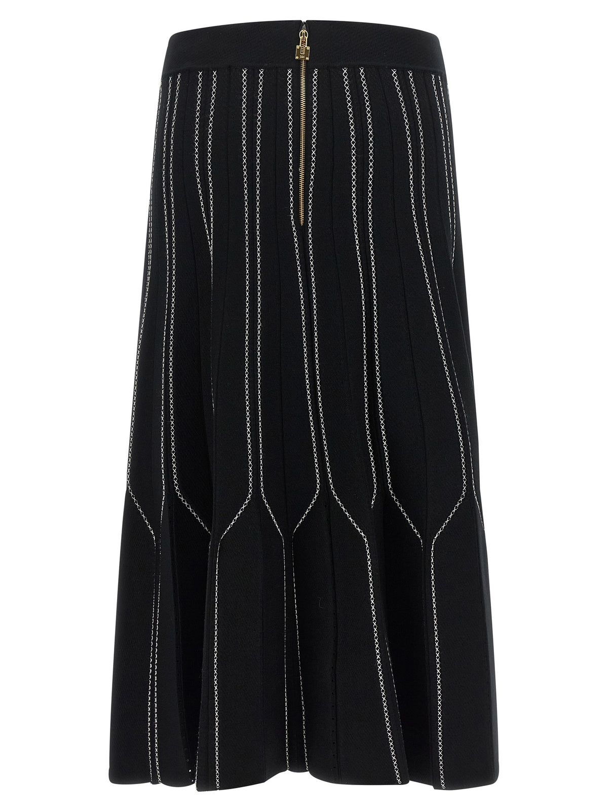 Elisabetta Franchi Black Viscose Midi Women's Skirt