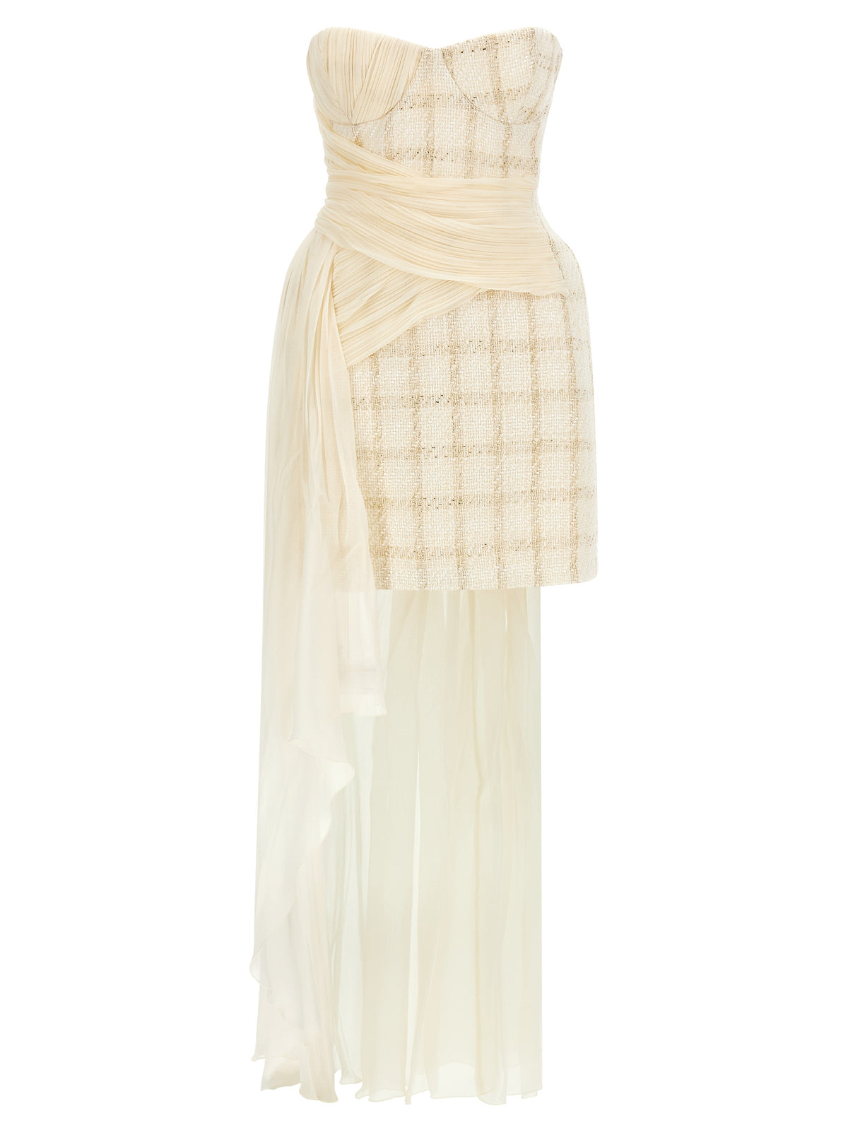 Elisabetta Franchi White Virgin Wool Short Women's Dress