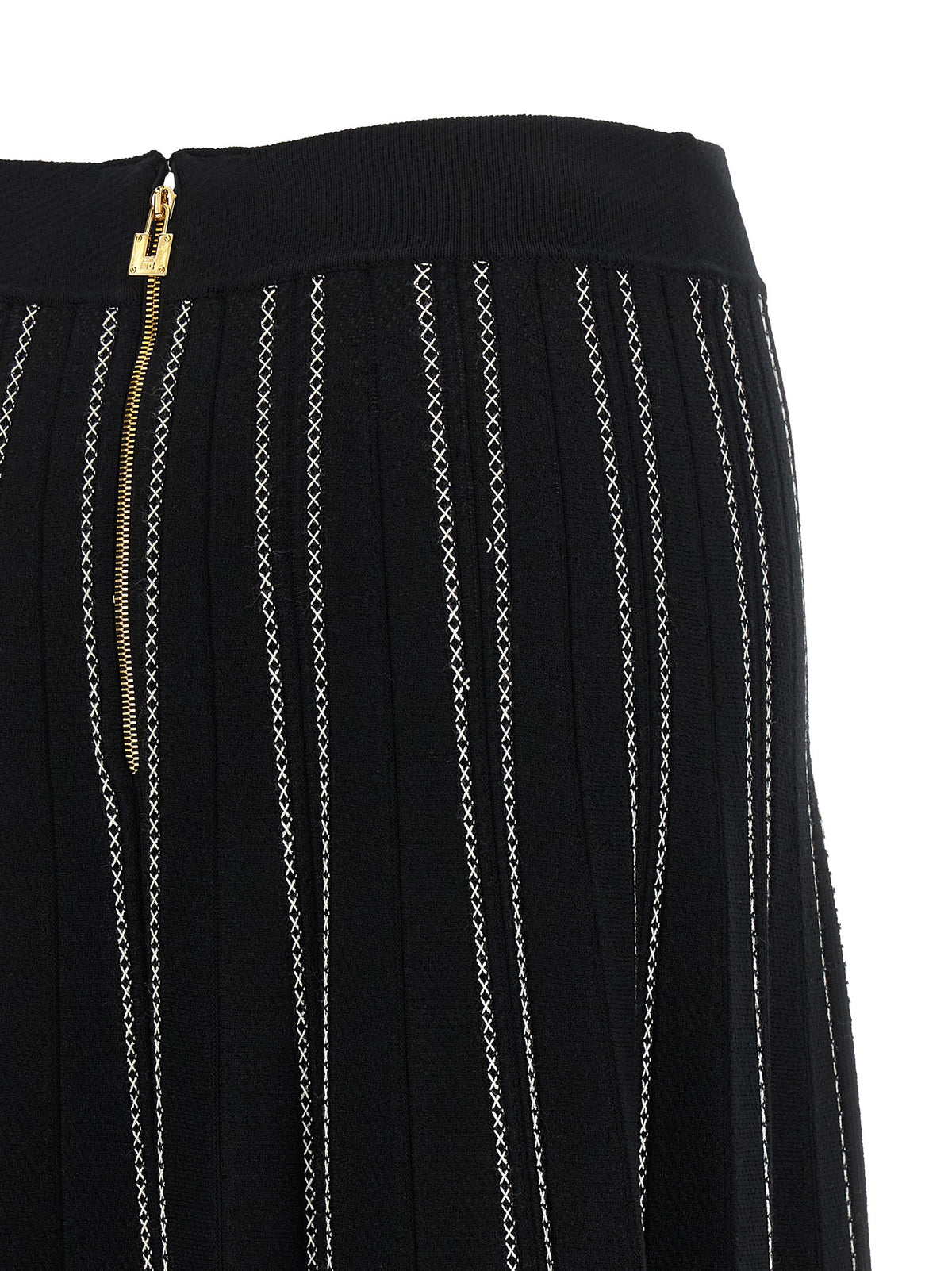 Elisabetta Franchi Black Viscose Midi Women's Skirt