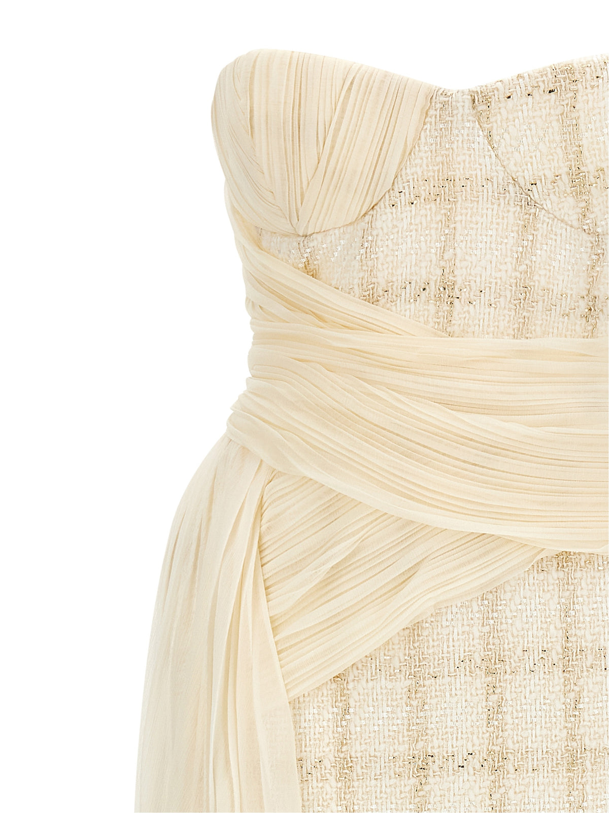 Elisabetta Franchi White Virgin Wool Short Women's Dress