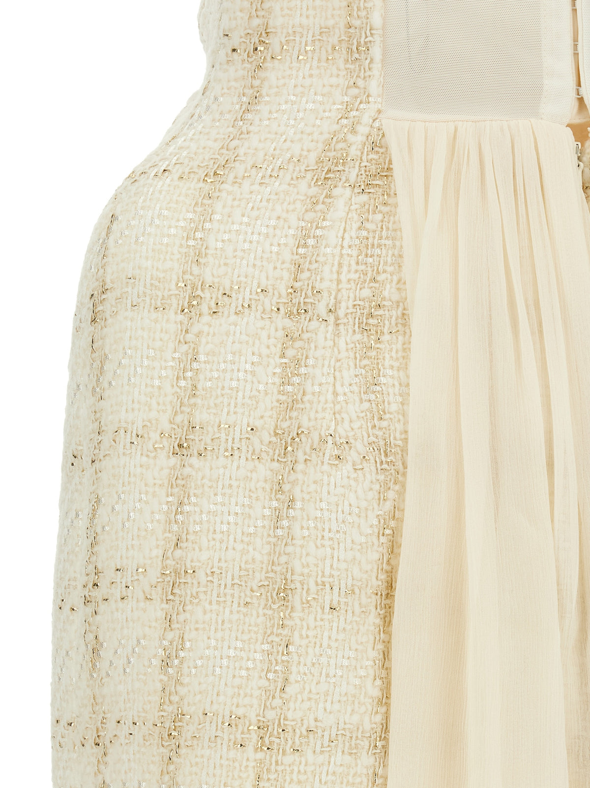 Elisabetta Franchi White Virgin Wool Short Women's Dress