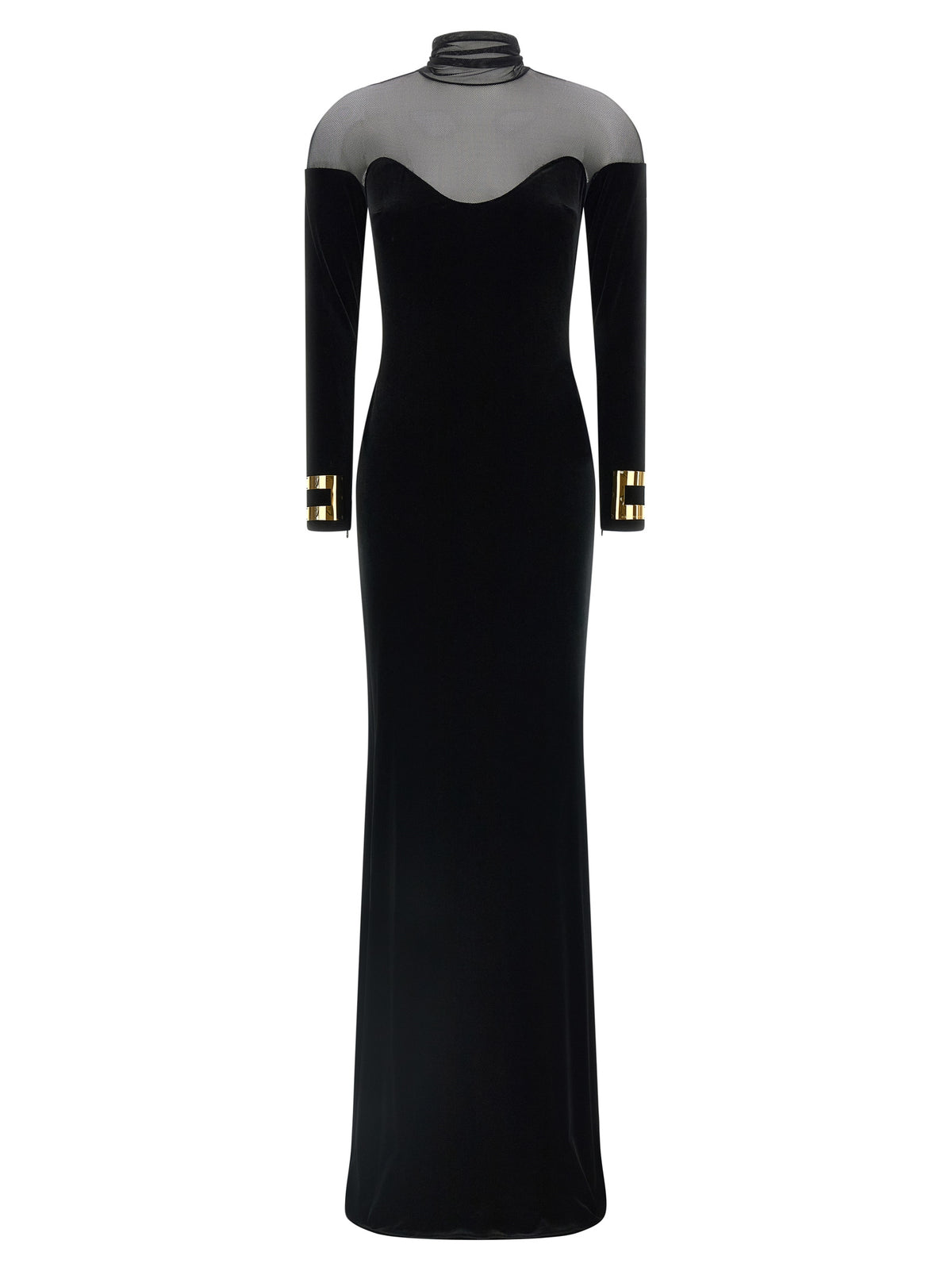 Elisabetta Franchi Black Polyester Long Women's Dress