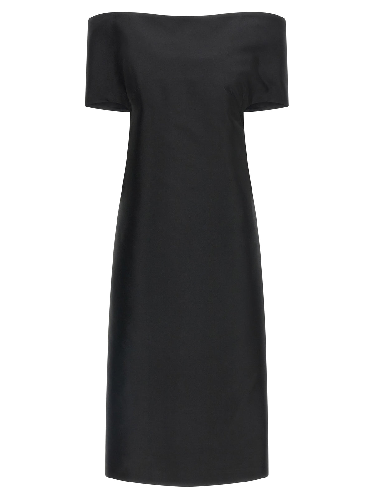 Jil Sander Black Silk Midi Women's Dress