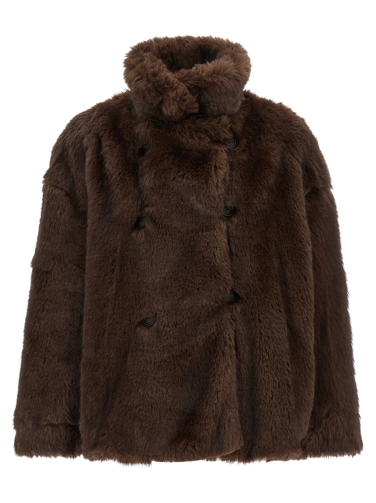 THELATEST Brown Polyester Women's Coat