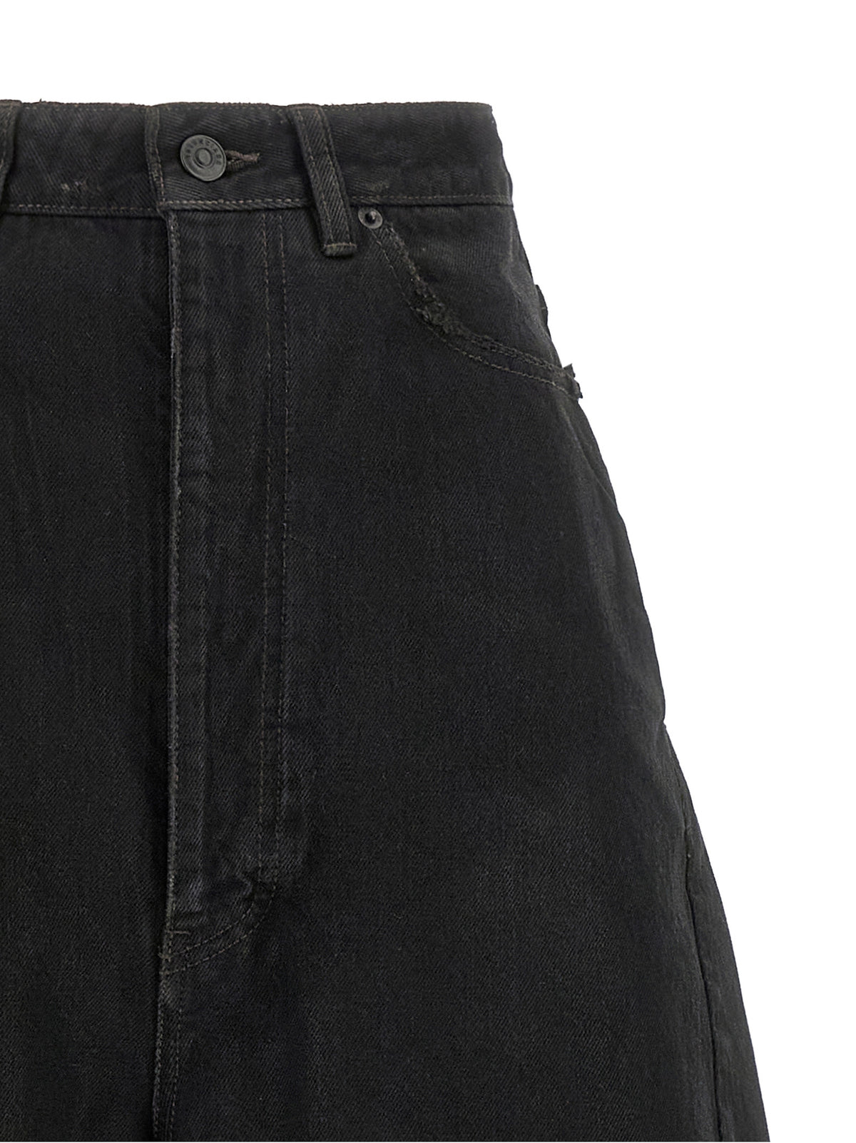 Balenciaga Black Cotton High-Waisted Women's Jean