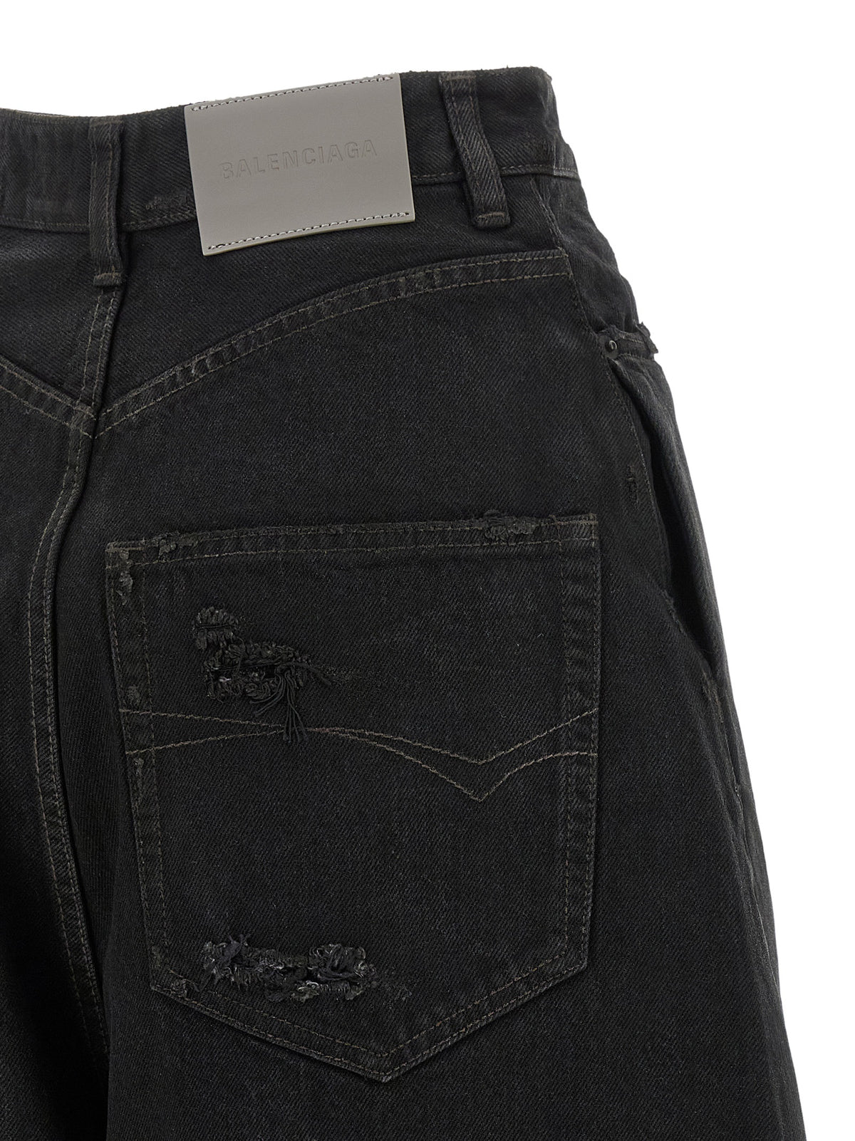 Balenciaga Black Cotton High-Waisted Women's Jean