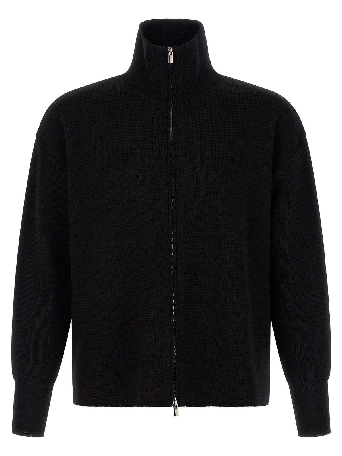 MA'RY'YA Black Virgin Wool Men's Cardigan