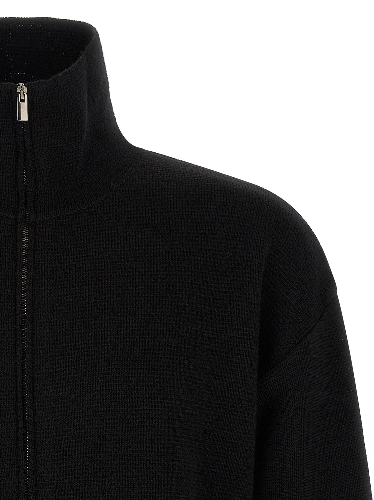 MA'RY'YA Black Virgin Wool Men's Cardigan