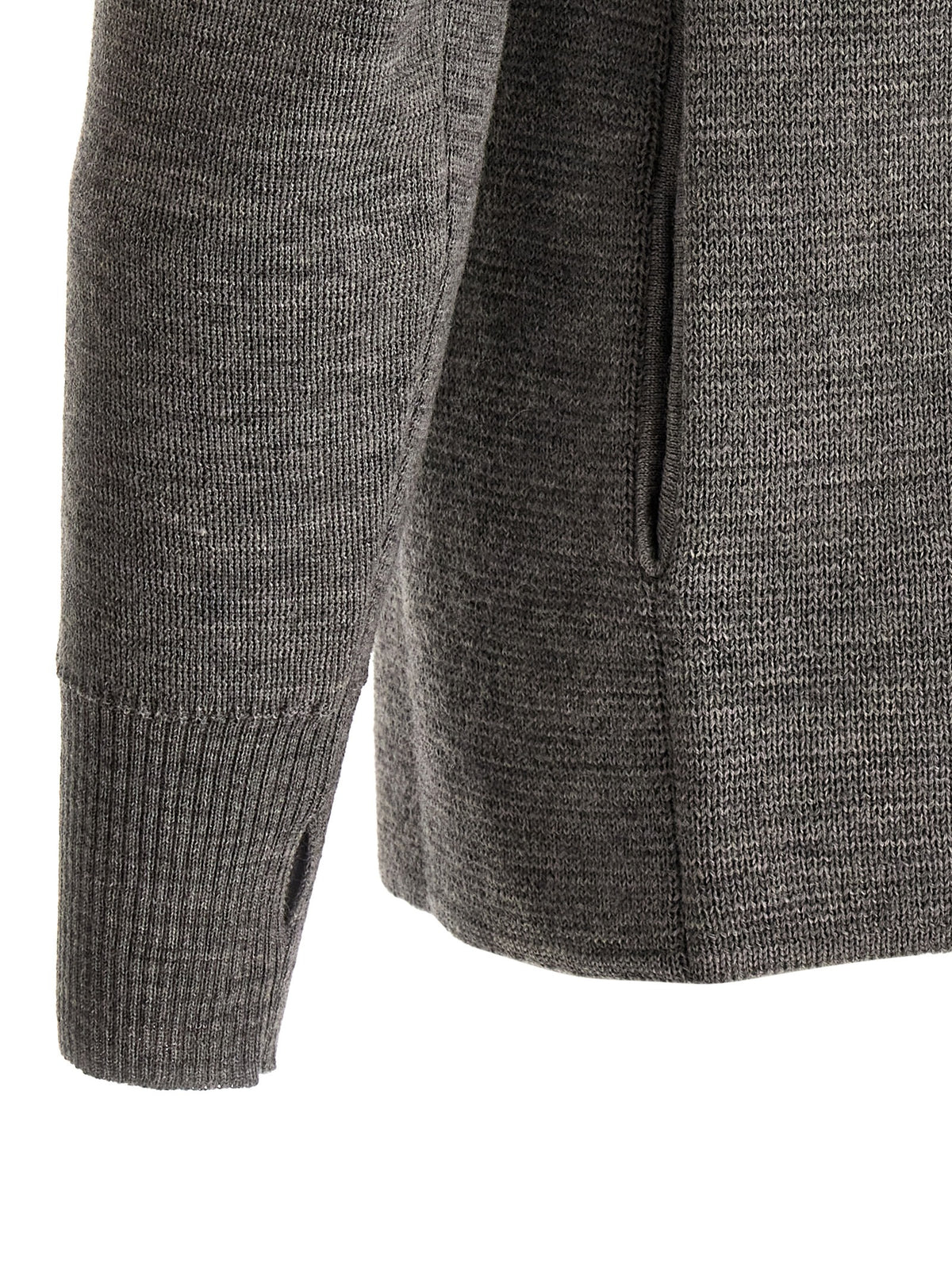 MA'RY'YA Gray Virgin Wool Men's Cardigan
