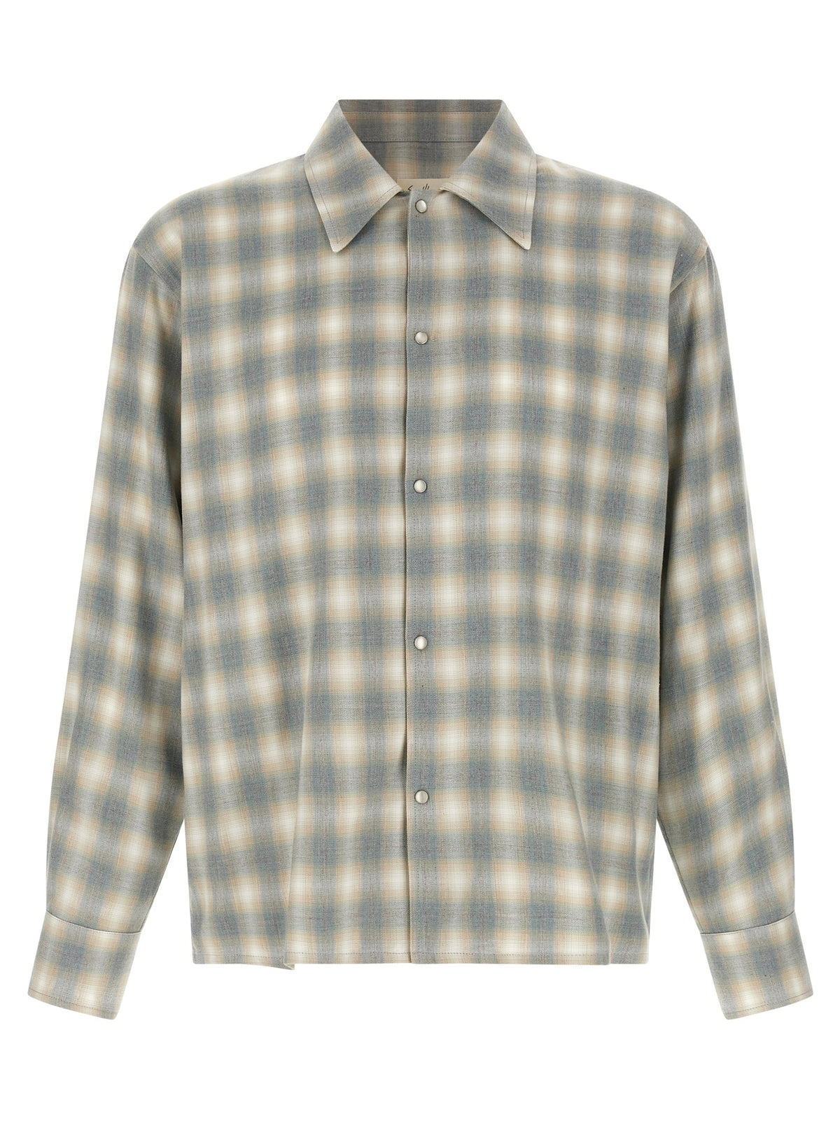 SECOND/LAYER Gray Cotton Men's Blouse