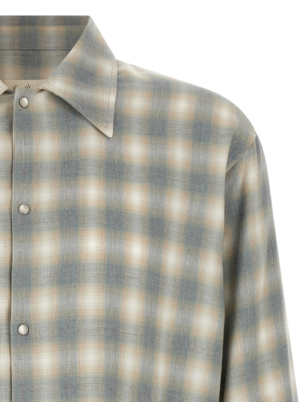 SECOND/LAYER Gray Cotton Men's Blouse