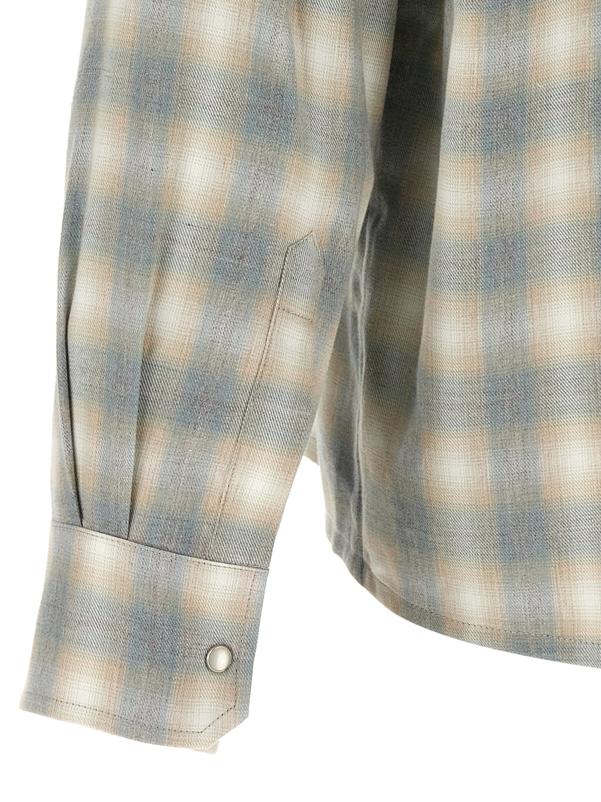 SECOND/LAYER Gray Cotton Men's Blouse