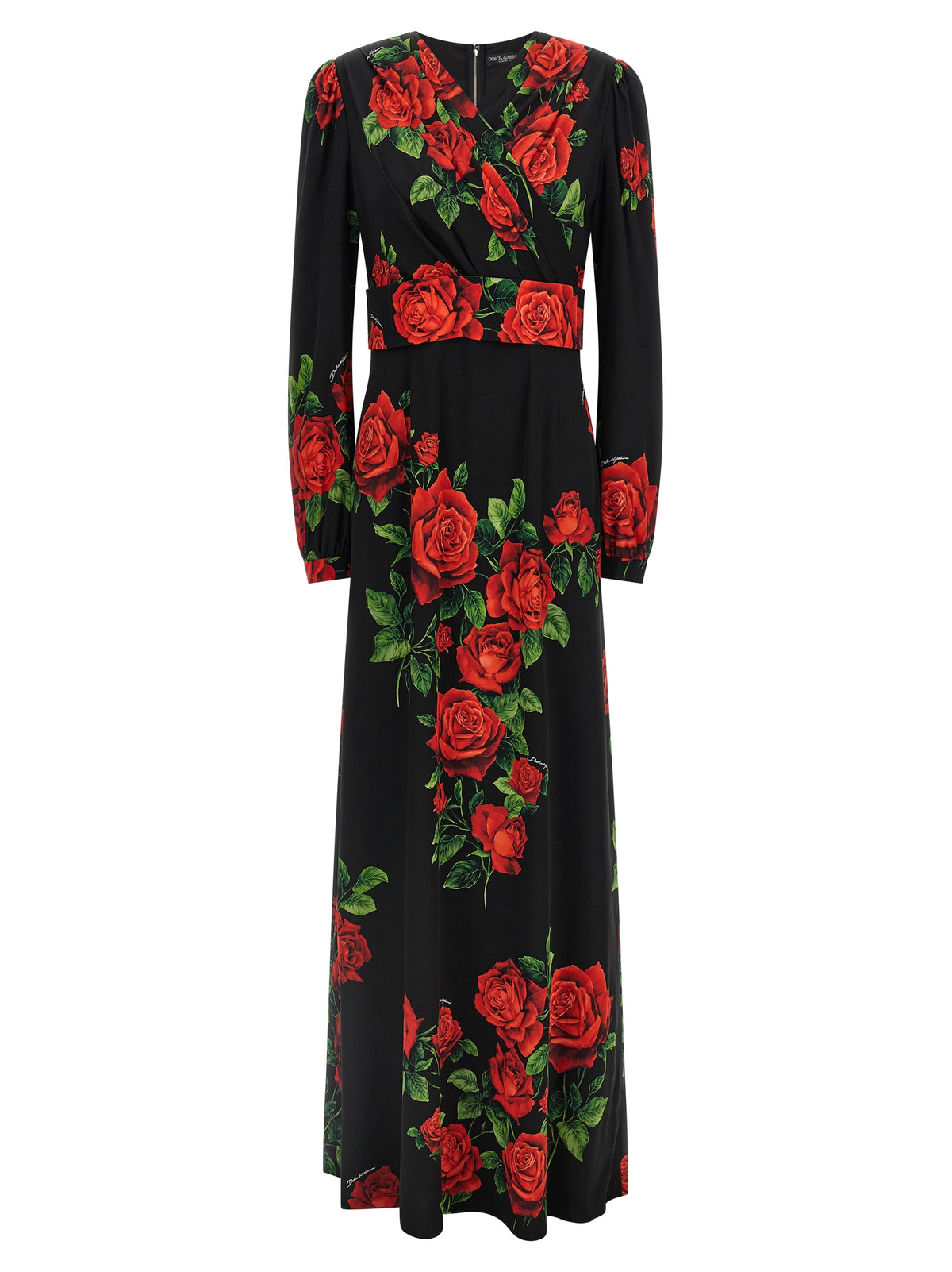Dolce & Gabbana Red Silk Long Women's Dress