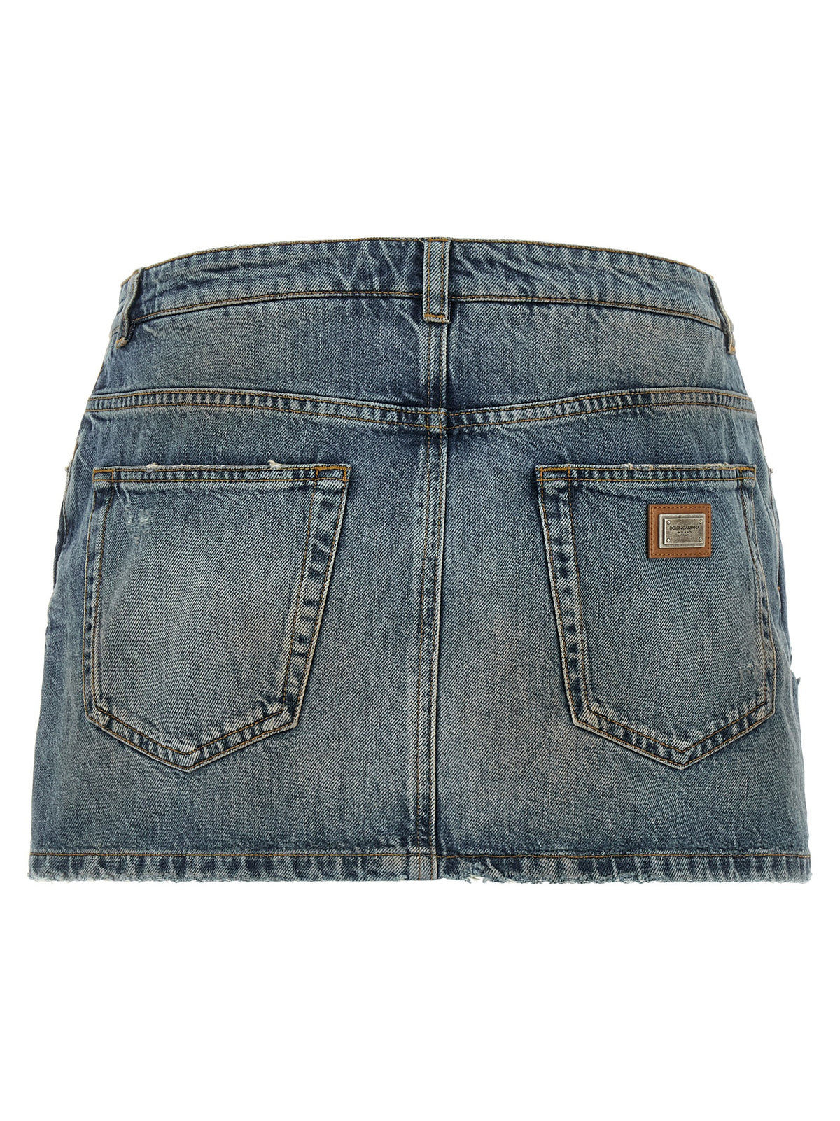 Dolce & Gabbana Blue Cotton Long Women's Skirt