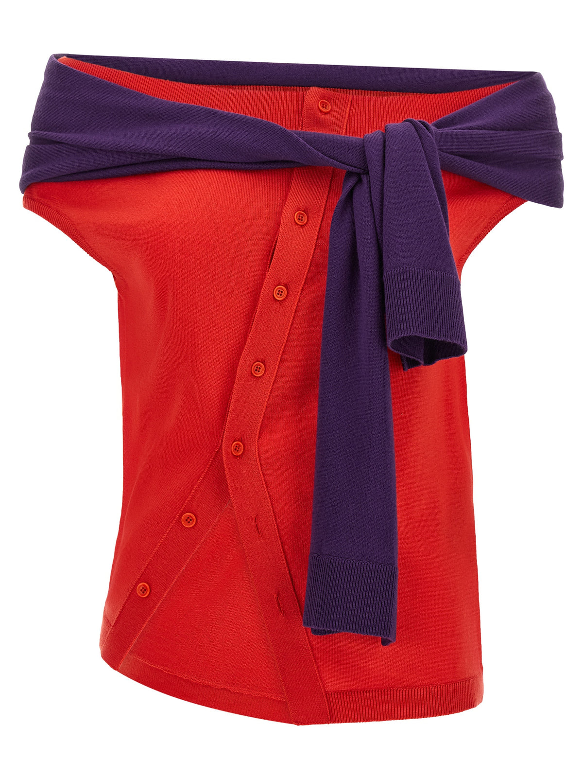 J.W.Anderson Red Wool Sleeveles Women's T-Shirt