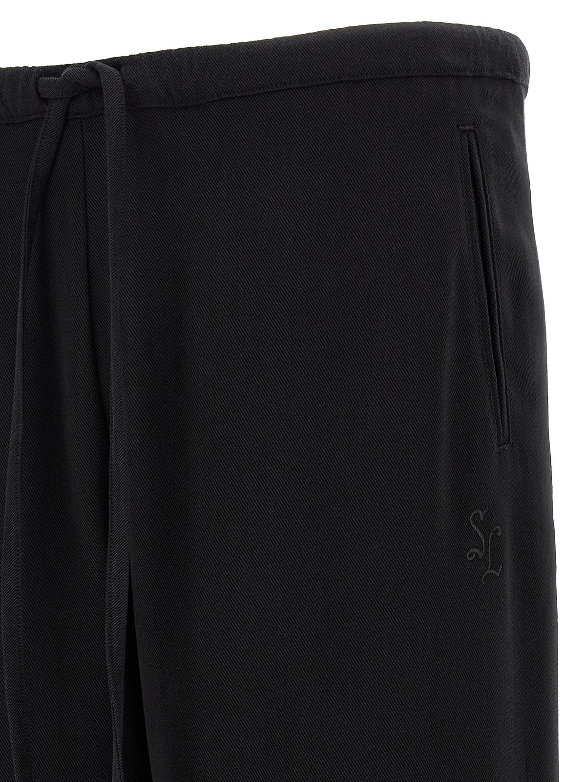 SECOND/LAYER Black Cotton-Like Casual Men's Pants