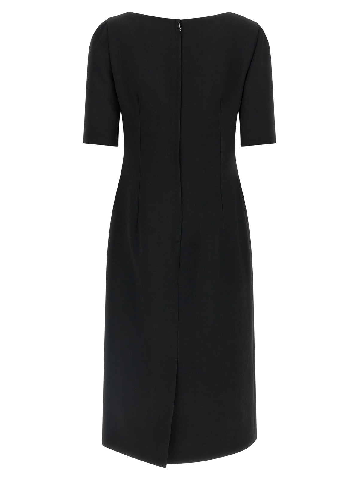 Dolce & Gabbana Black Virgin Wool Midi Women's Dress