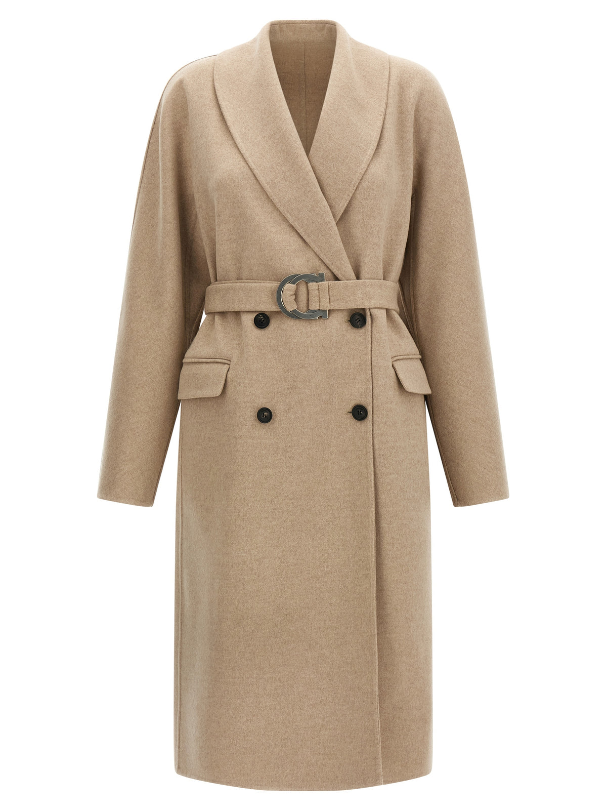 Ferragamo Beige Virgin Wool Women's Coat
