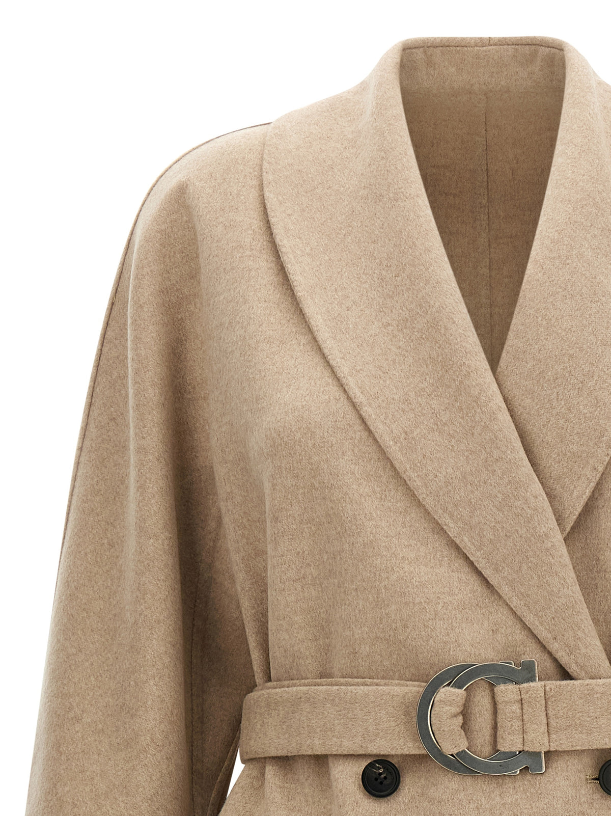 Ferragamo Beige Virgin Wool Women's Coat