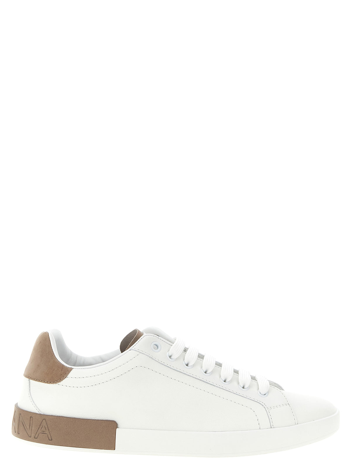 Dolce & Gabbana Beige Calfskin Low Top Men's Sneakers