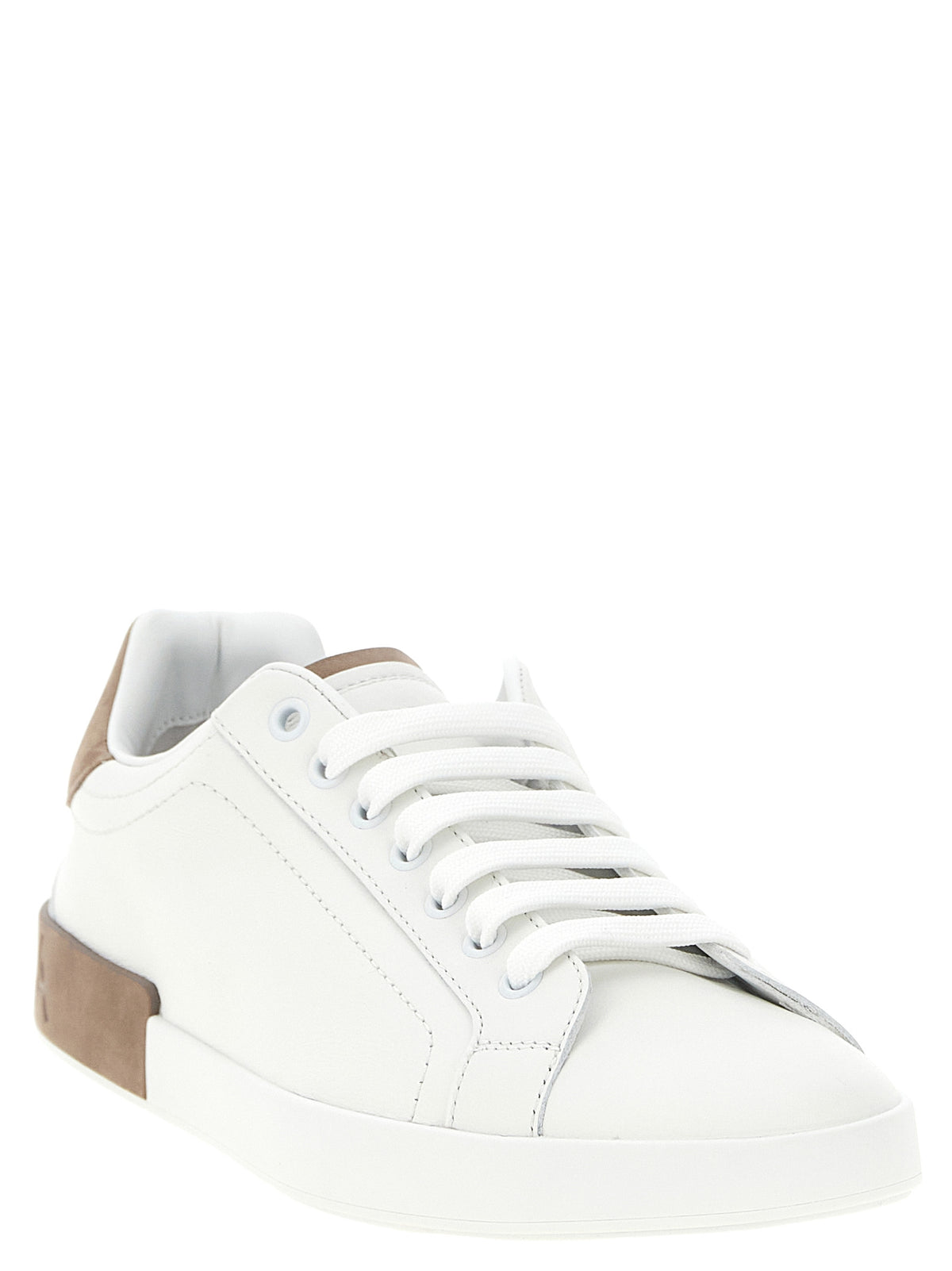 Dolce & Gabbana Beige Calfskin Low Top Men's Sneakers