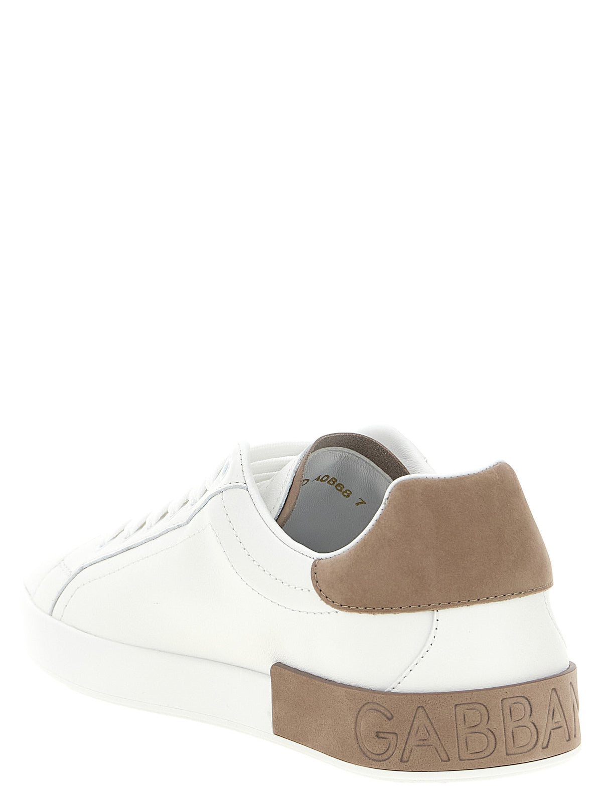 Dolce & Gabbana Beige Calfskin Low Top Men's Sneakers