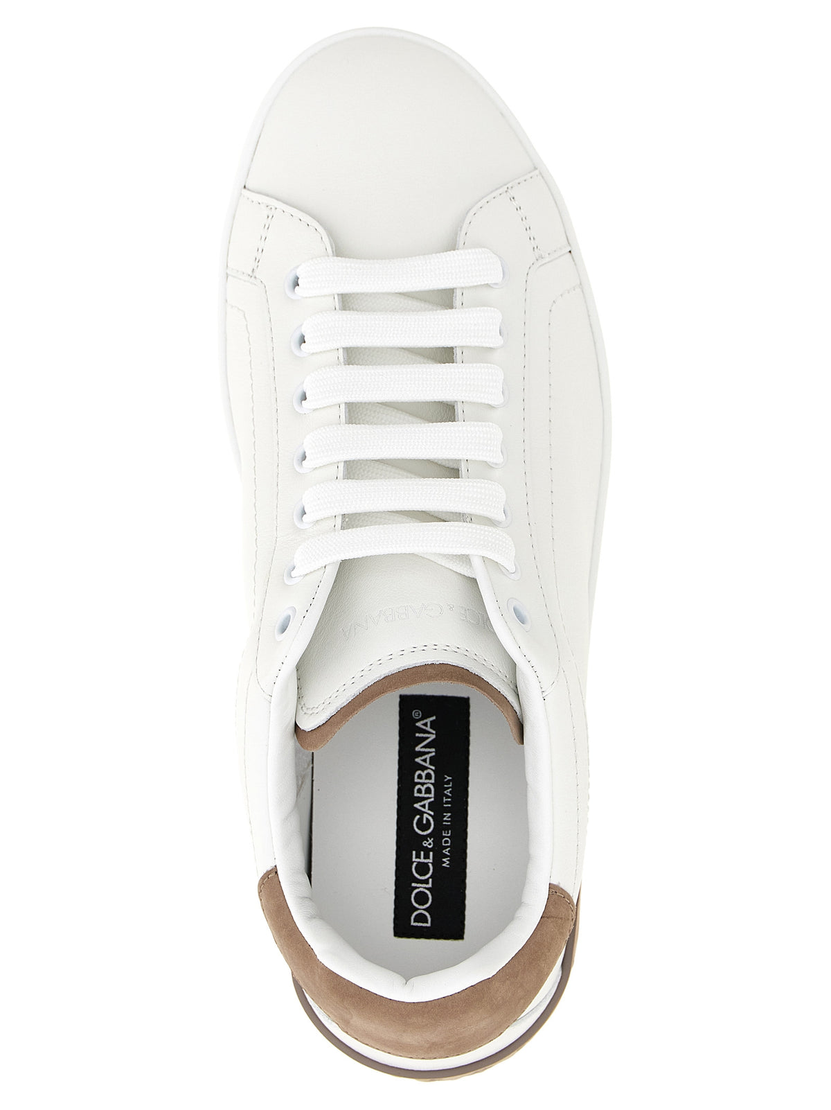 Dolce & Gabbana Beige Calfskin Low Top Men's Sneakers