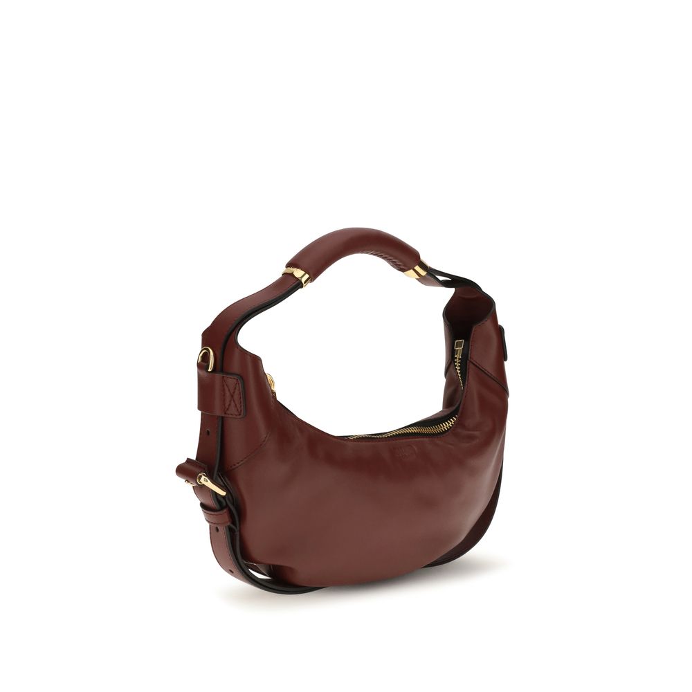 Moschino Bordeaux Calf Leather Bos Taurus Shoulder Women's Bag