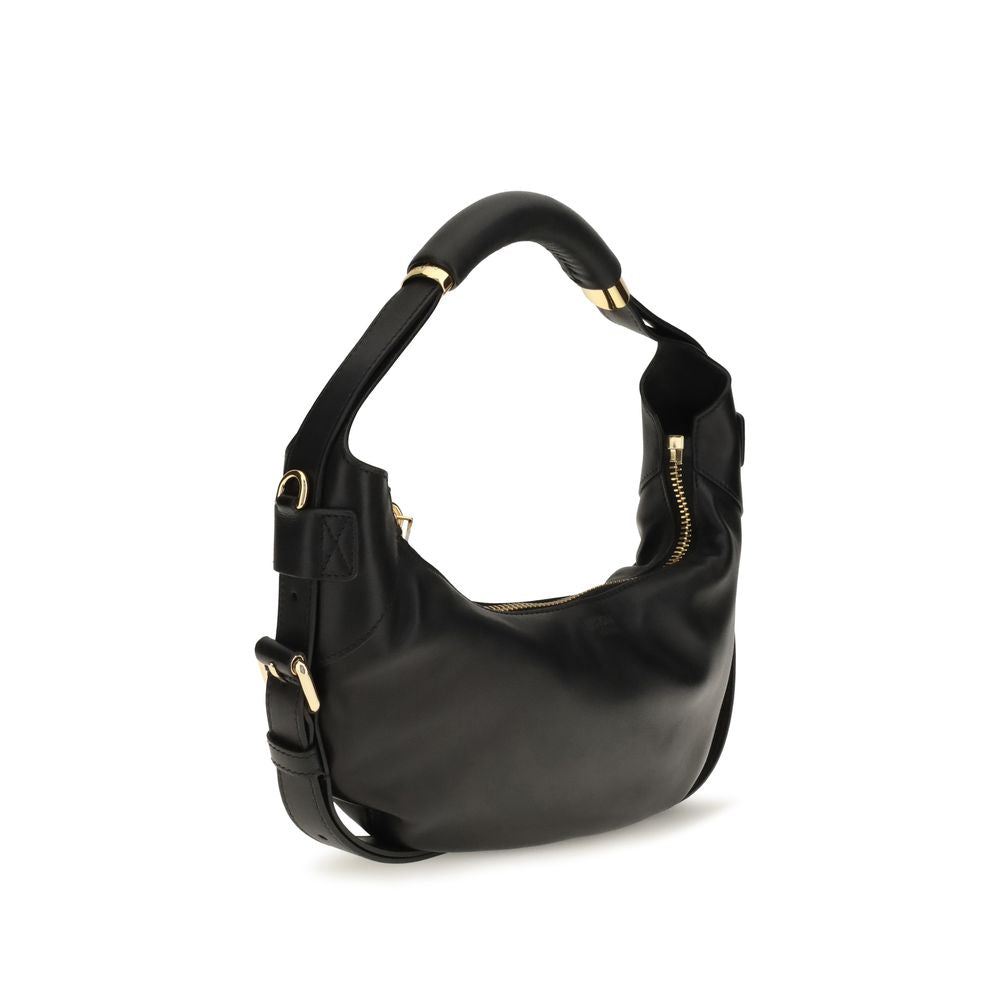 Moschino Black Calf Leather Bos Taurus Shoulder Women's Bag