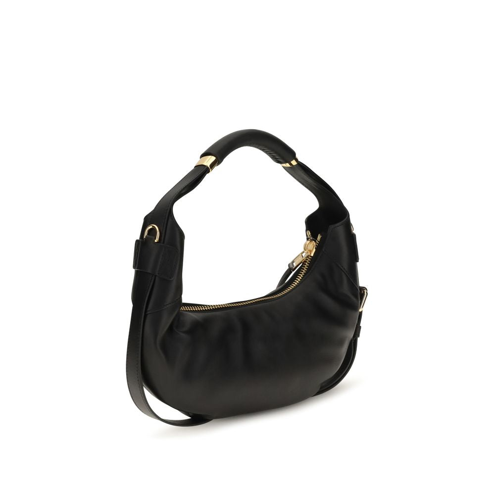 Moschino Black Calf Leather Bos Taurus Shoulder Women's Bag