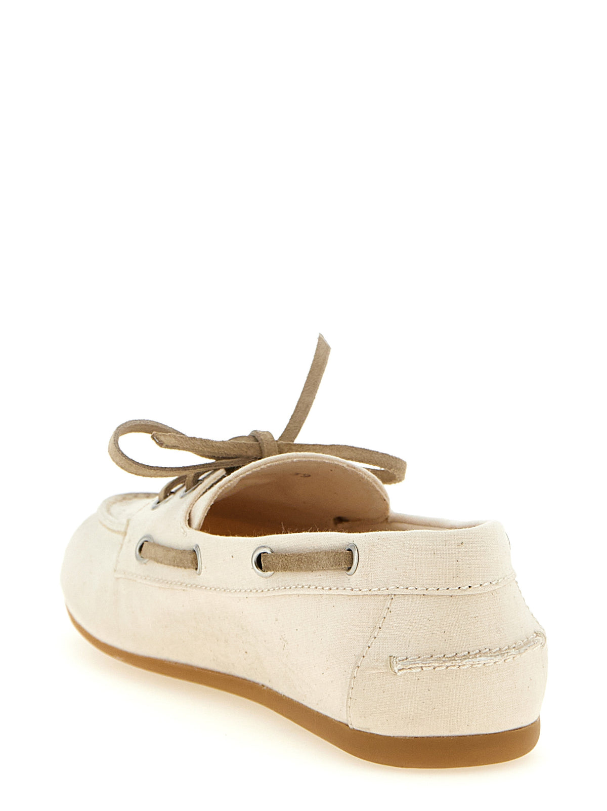 Miu Miu Beige Cotton Slip-On Women's Loafers