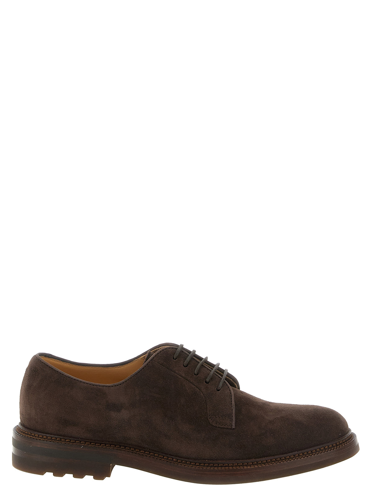 Brunello Cucinelli Brown Calfskin Oxfords And Men's Derbies