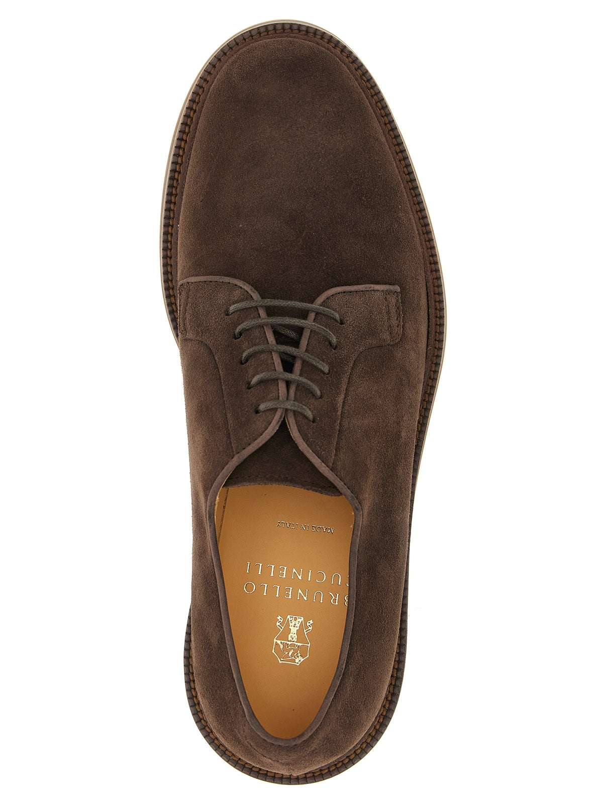Brunello Cucinelli Brown Calfskin Oxfords And Men's Derbies