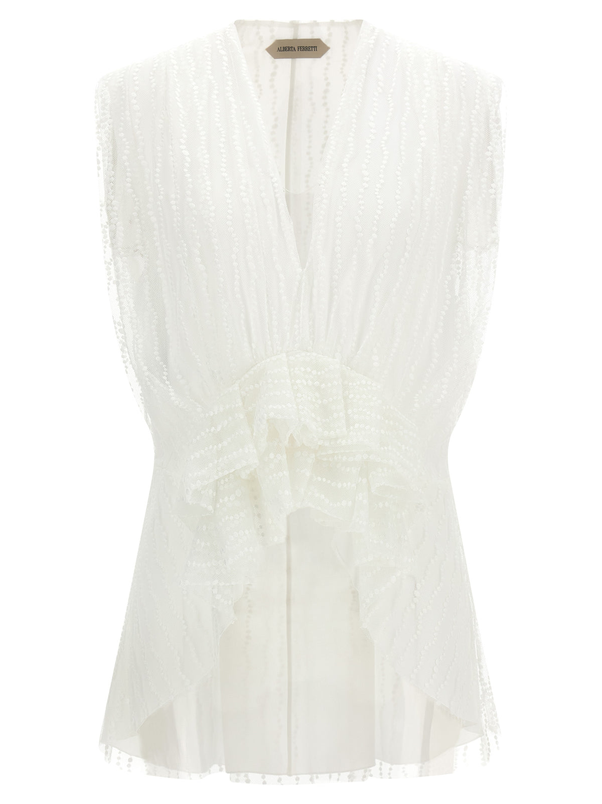 Alberta Ferretti White Polyester Sleeveles Women's T-Shirt