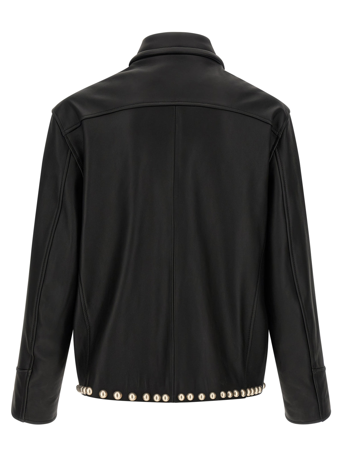 SECOND/LAYER Black Calfskin Leather Men's Jacket
