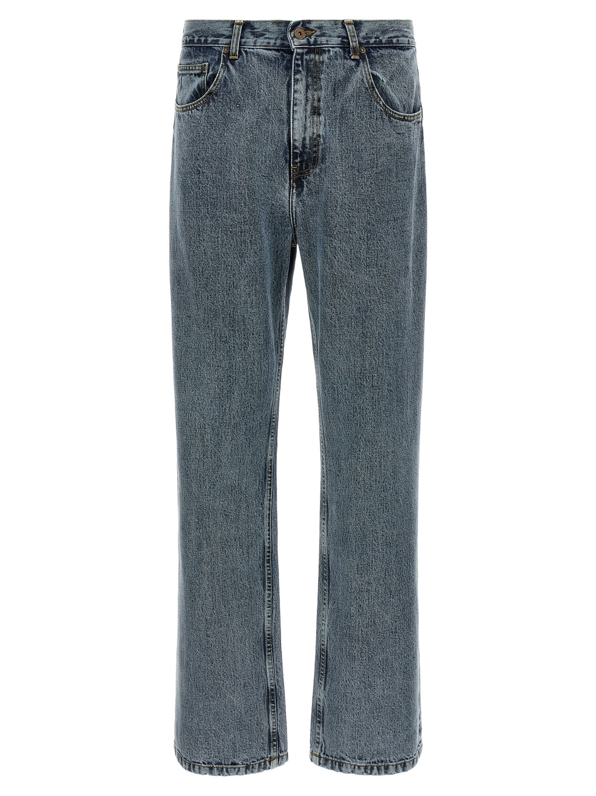 SECOND/LAYER Gray Cotton Relaxed Fit Men's Jeans