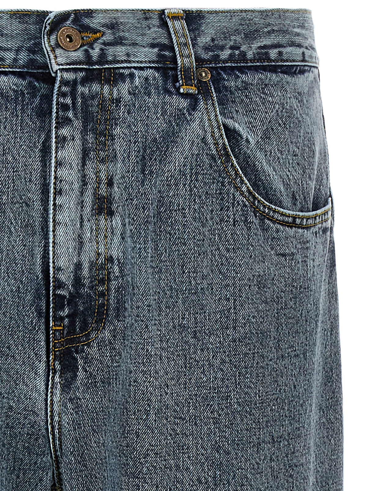 SECOND/LAYER Gray Cotton Relaxed Fit Men's Jeans