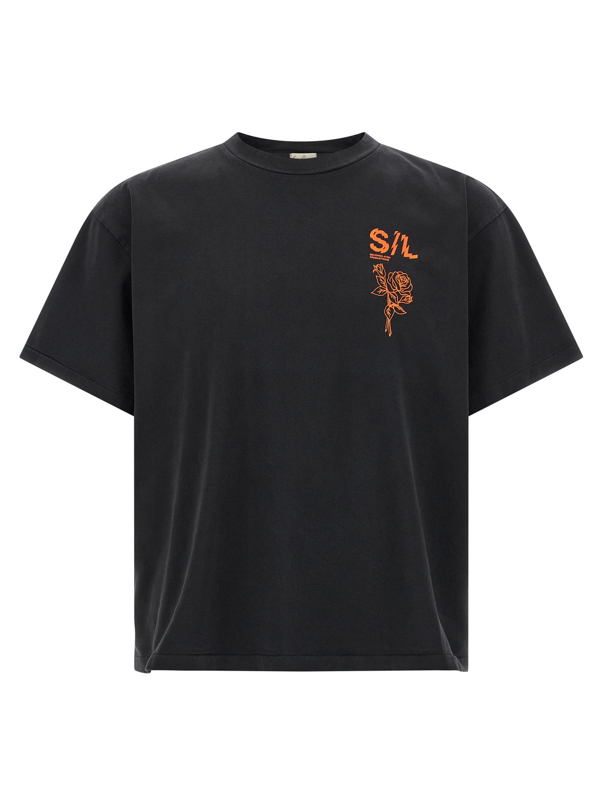 SECOND/LAYER Black Cotton Men's T-Shirt