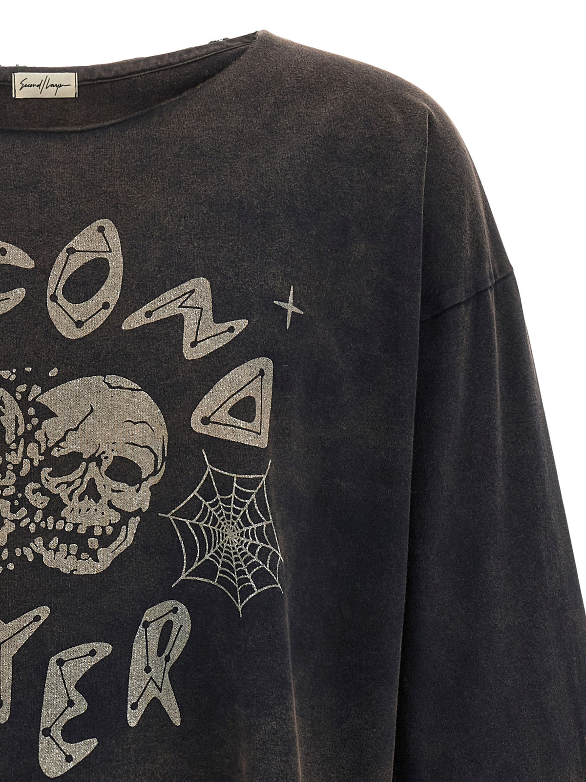 SECOND/LAYER Black Cotton Men's T-Shirt