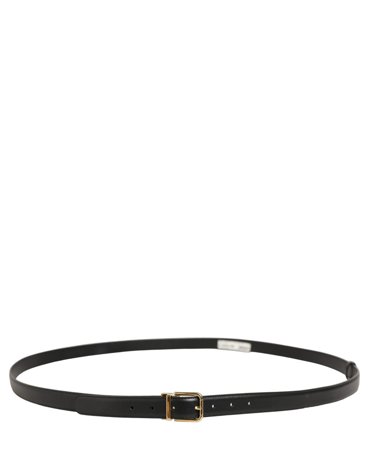 Dolce & Gabbana Black Leather Double Wrap Metal Buckle Women's Belt