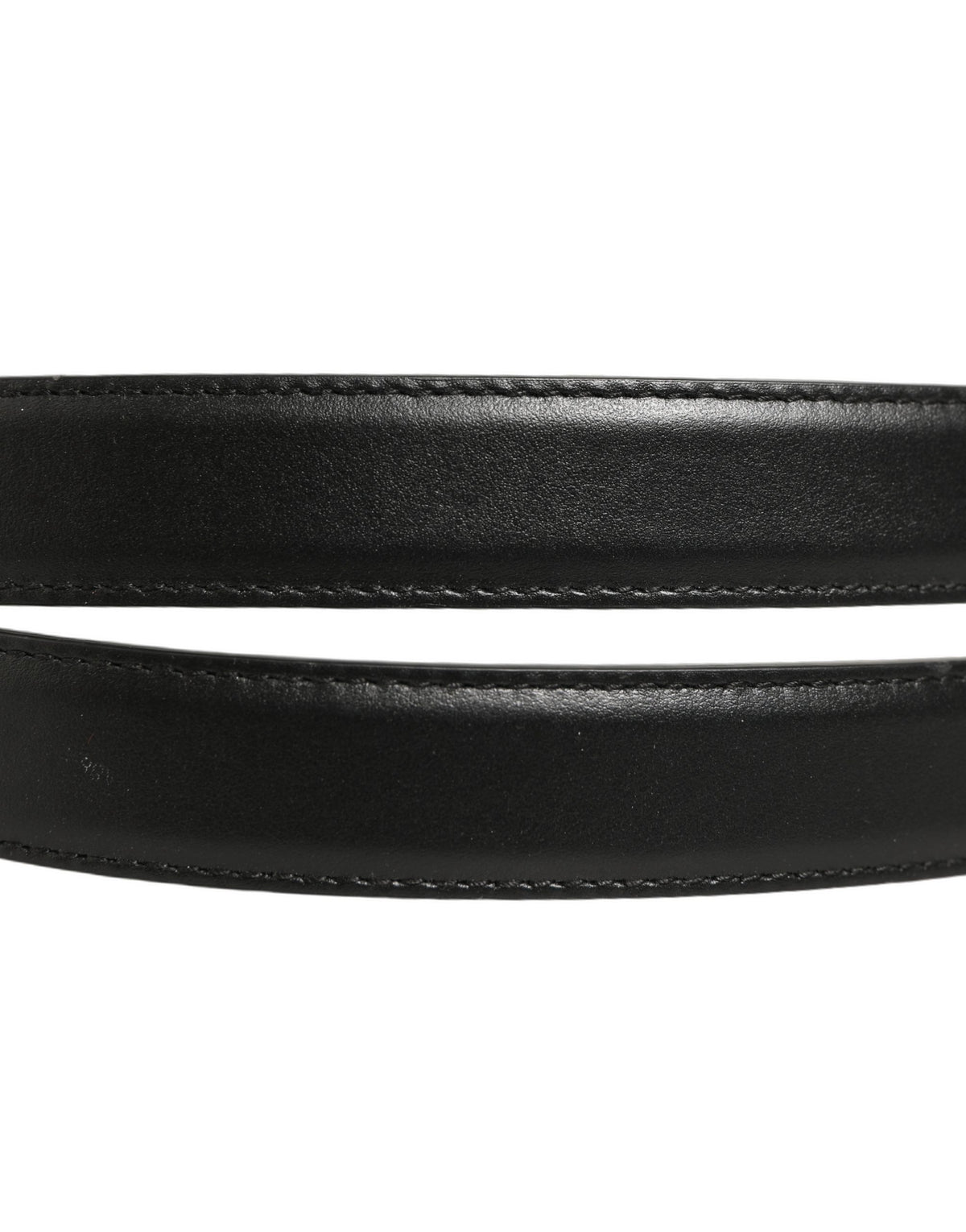 Dolce & Gabbana Black Leather Double Wrap Metal Buckle Women's Belt