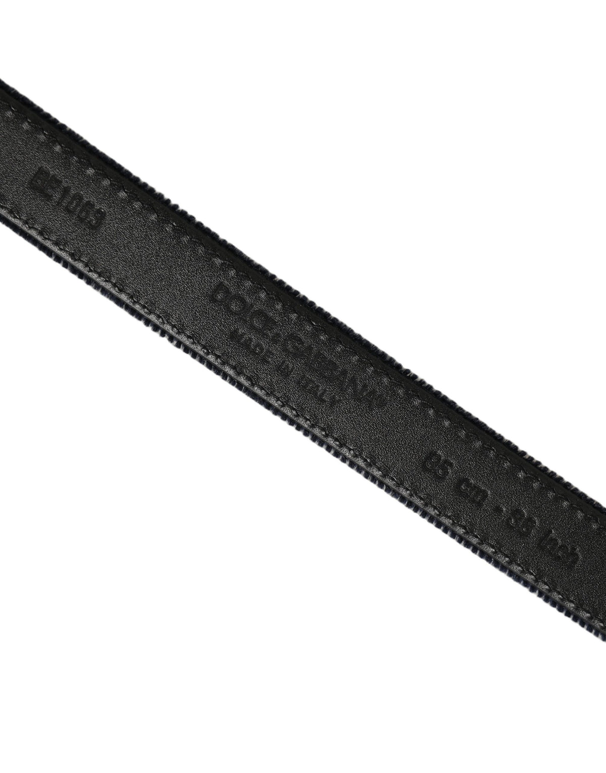 Dolce & Gabbana Dark Blue Velvet Gold Tone Metal Buckle Women's Belt