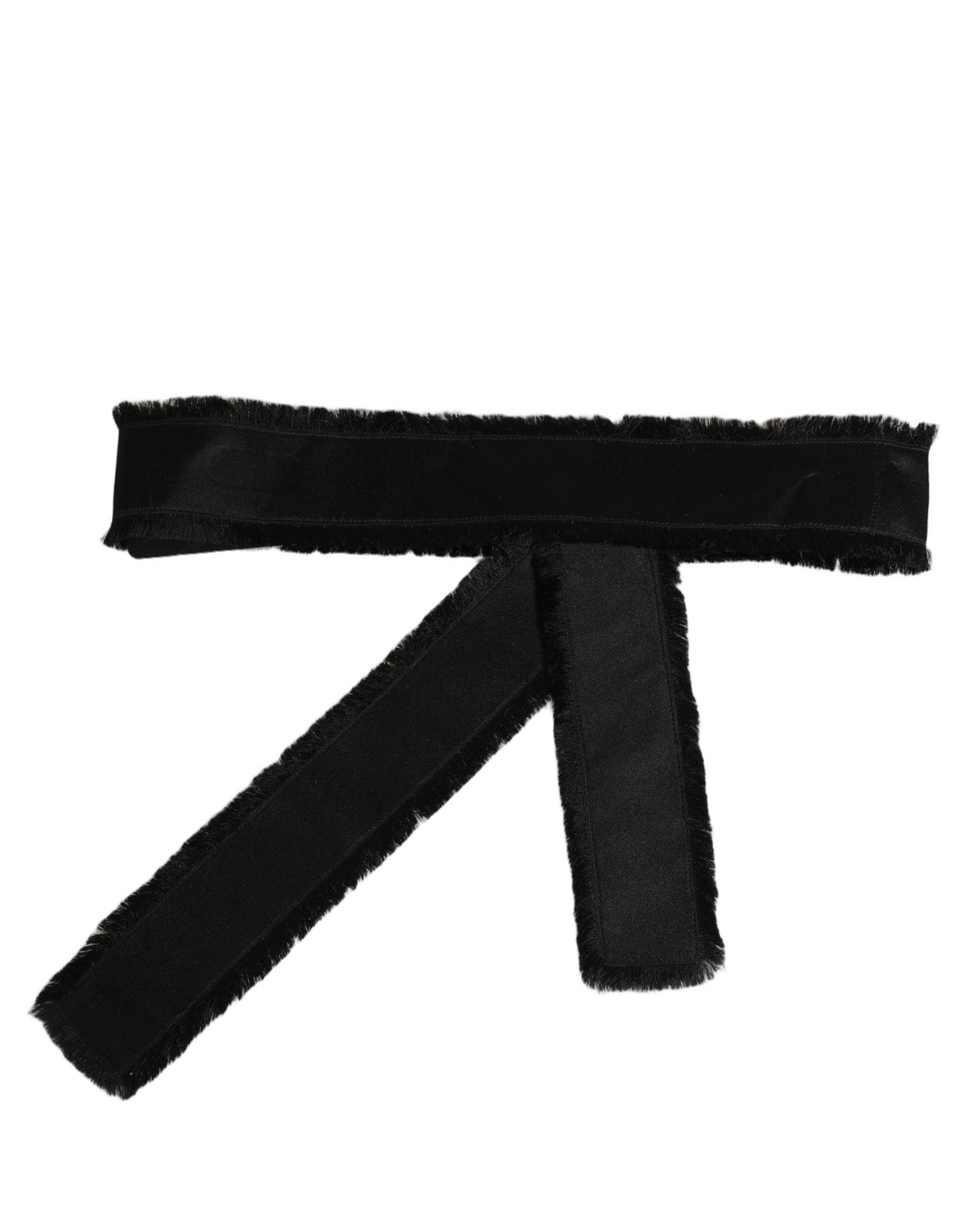 Dolce & Gabbana Black Velvet Wrap Around Tie Cintura Women's Belt