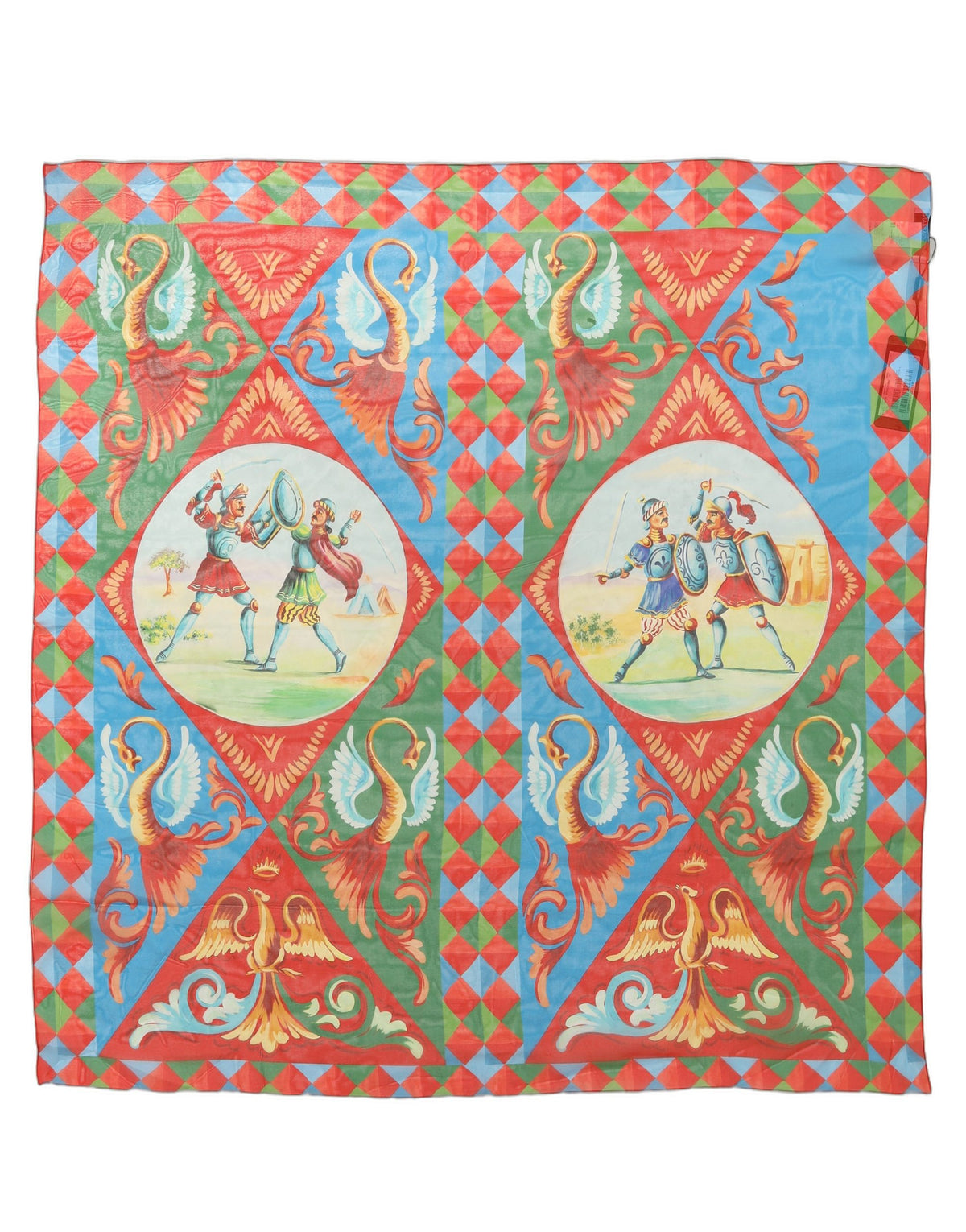 Dolce & Gabbana Multicolor Silk Printed Square Foulard Women's Scarf